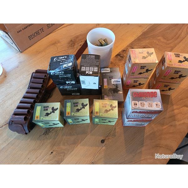 Lot de cartouches cal 28 plus cartouchi�re