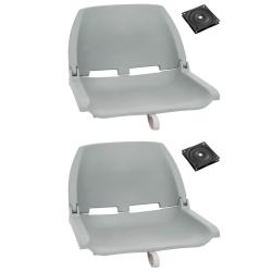 Ensemble de si&egrave;ges de bateau pliables lot de 4 gris