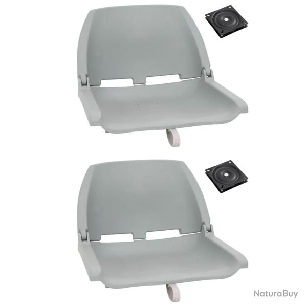 Ensemble de si�ges de bateau pliables lot de 4 gris