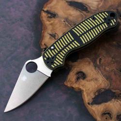 Couteau Spyderco Para 3 Salt Lame Acier CPM MagnaCut Manche G10 Jaune/Noir Made USA SC223GBKYLMCP