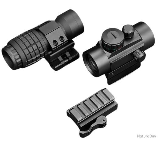 Viseur point rouge Red Dot ACOG 4x32 avec réticule chevron en Fibre optique vert