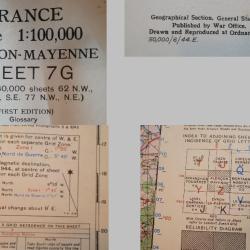 RARE carte USA NORMANDIE 1944 d'Argentan - Alen&ccedil;on Domfront Mayenne Fert&eacute; Mac&eacute; 1944 ref VIL22CAR001