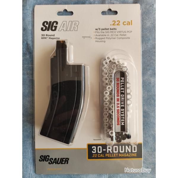 Chargeur Sig Sauer MCX VIRTUS PCP / (.22) 5,5 mm - 30 coups x 3 cha�nes  Neuf Scell�!