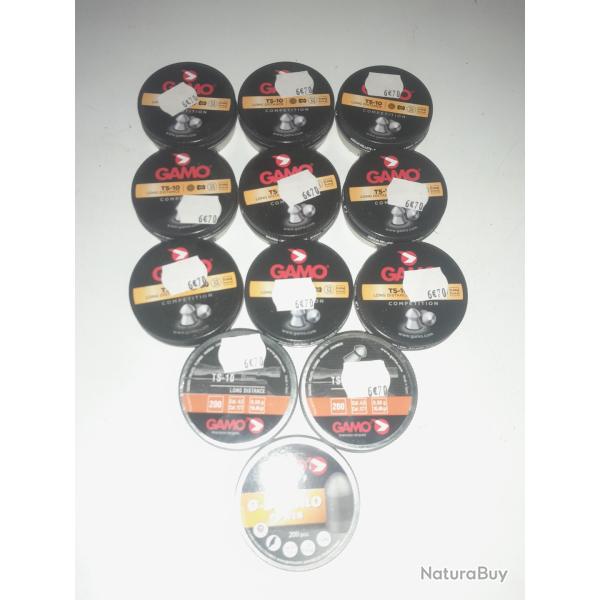 Lot 12 bo�tes 200 plombs gamo 4.5