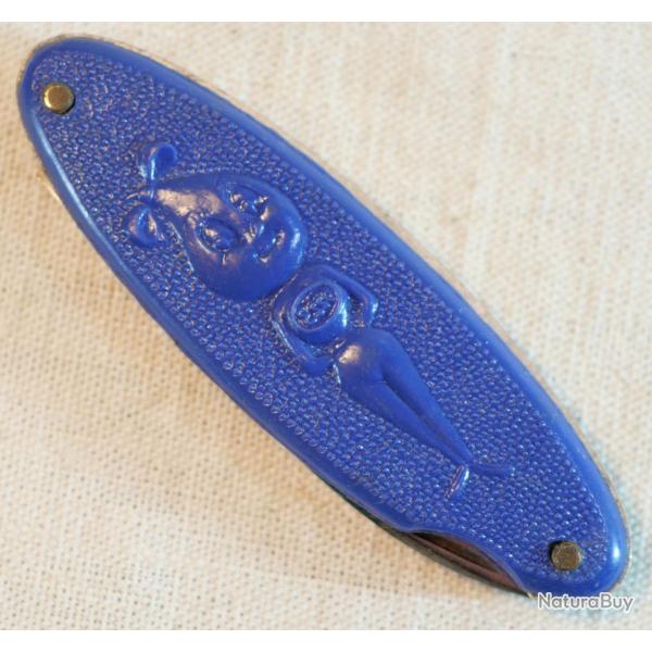 AUTOMOBILIA - rare Canif ESSO fille plaquettes bleues - ref CAB25CNR002