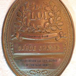 Plaque de garde chasse Fontaine Henry Calvados XIX - LAN25GAR001