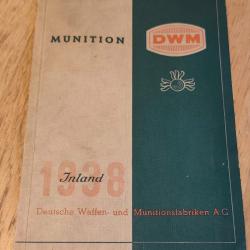 Catalogue original DWM munition allemande 1938 - Deutsche Waffen- und Munitionsfabriken A.G.