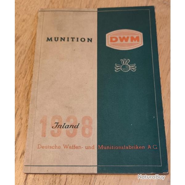 Catalogue original DWM munition allemande 1938 - Deutsche Waffen- und Munitionsfabriken A.G.