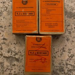 1 lot de 22 balles calibre 9,3x82R 360
