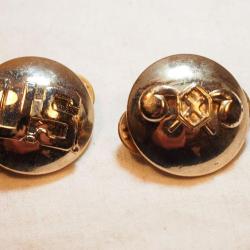 US ARMY - paire d'insigne col US troupe pour les armes chimiques - WWII