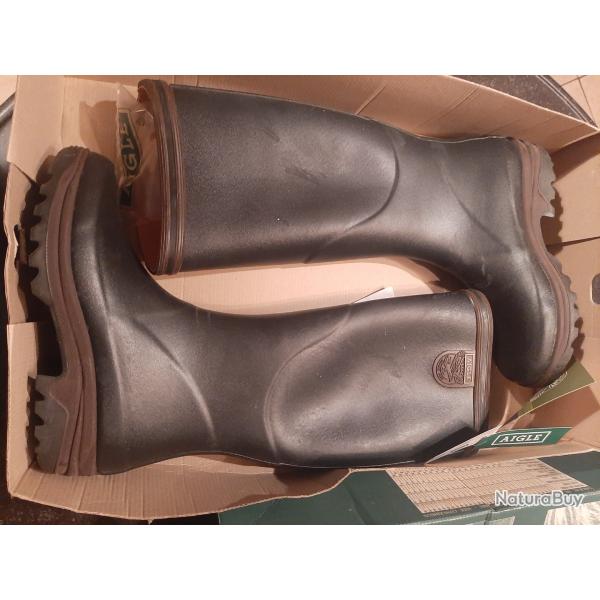 bottes caoutchouc aigle parcours II kaki imperm�ables et confortables adh�rence optimale pour chasse