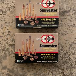 1 lot de deux boites de 16 munitions calibre 404 Rimless