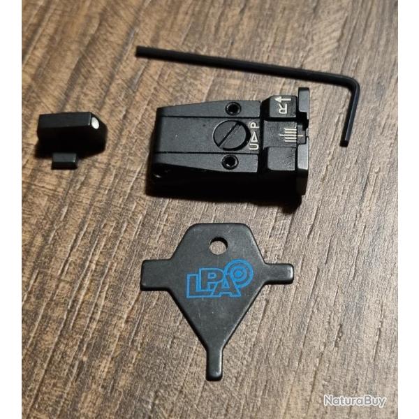 Hausse et guidon point blanc LPA BROWNING Vigilant - FN HERSTAL FN502