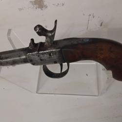 Pistolet de voyage &agrave; percussion 19eme