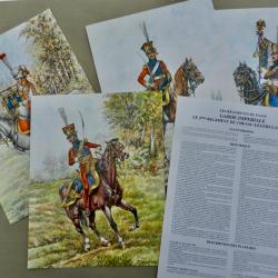 4 planches P. CONRAD - P. TROTEREAU Gde IMP&Eacute;RIALE - 2regt DE CHEVAU-L&Eacute;GERS LANCIERS (Lancier rouges)