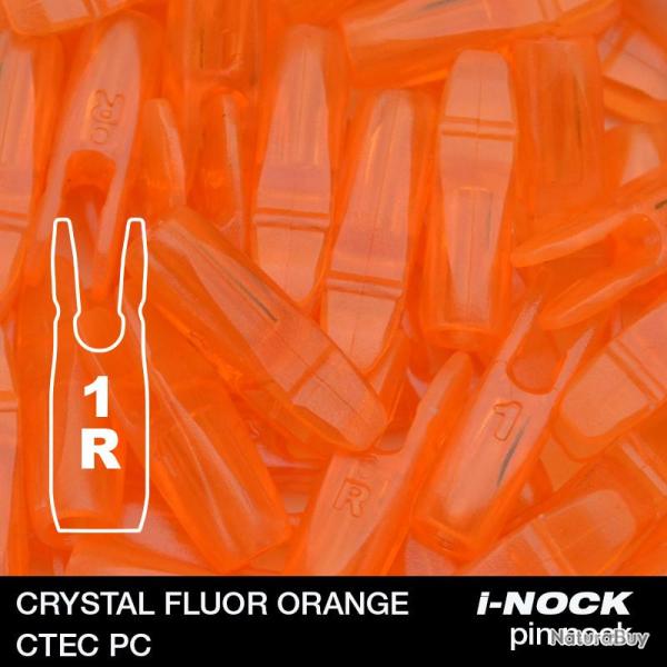 FLEX - Encoche Pin i-NOCK 1R Recurve Small CRYSTAL FLUOR ORANGE