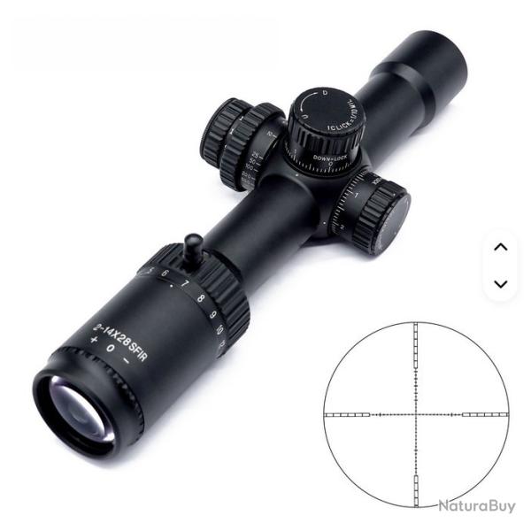 Lunette de chasse 2-14x28 r�glage du parallaxe optique HD