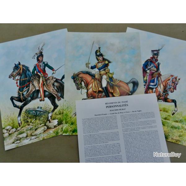3 planches P. CONRAD - P. TROTEREAU - PERSONNALIT�S JOACHIM MURAT - PONIATOWSKI - D'HAUTPOUL