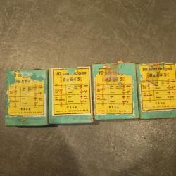 Bo&icirc;tes + munitions 8x64 S anciennes (Tch&eacute;coslovaquie) - lot collection / chasse
