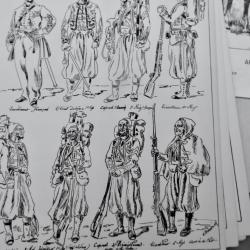 LOT DE PLANCHES UNIFORMOLOGIQUES - DESSINS MILITAIRES XIXe / 1er EMPIRE & DIVERS