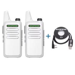PACK 2 TALKIES-WALKIES BAOFENG T20 + 2 ECOUTEURS + CABLE PROGRAMMATION - BLANC - LIVRAISON GRATUITE