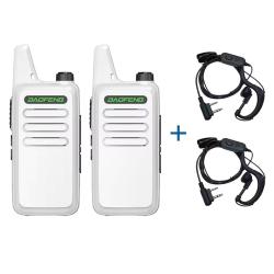PACK 2 TALKIES-WALKIES BAOFENG T20 + 2 ECOUTEURS - BLANC - LIVRAISON GRATUITE
