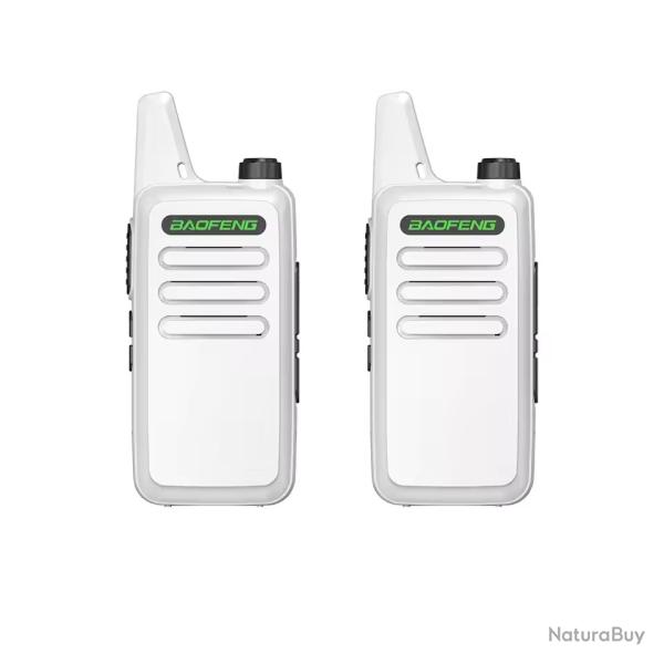 PACK 2 TALKIES-WALKIES BAOFENG T20 - BLANC - LIVRAISON GRATUITE