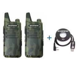 PACK 2 TALKIES-WALKIES BAOFENG T20 + CABLE DE PROGRAMMATION - CAMO - LIVRAISON GRATUITE