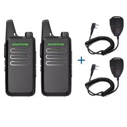 PACK 2 TALKIES-WALKIES BAOFENG T20 + 2 MICROS - NOIR - LIVRAISON GRATUITE