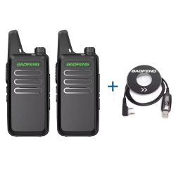 PACK 2 TALKIES-WALKIES BAOFENG T20 + CABLE DE PROGRAMMATION - NOIR - LIVRAISON GRATUITE