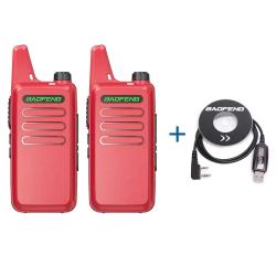 PACK 2 TALKIES-WALKIES BAOFENG T20 + CABLE DE PROGRAMMATION - ROUGE - LIVRAISON GRATUITE