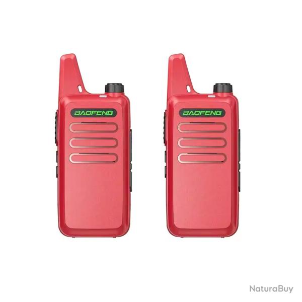 PACK 2 TALKIES-WALKIES BAOFENG T20 - ROUGE - LIVRAISON GRATUITE