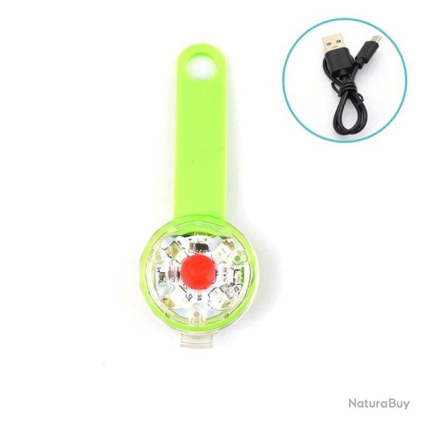 PENDENTIF LUMINEUX POUR CHIEN - LED VERTE - RECHARGEABLE USB
