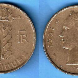 Belgique 1 Franc 1951 Piece Francs
