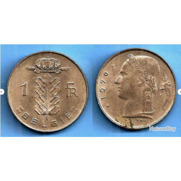 Belgique 1 Franc 1970 Piece Francs