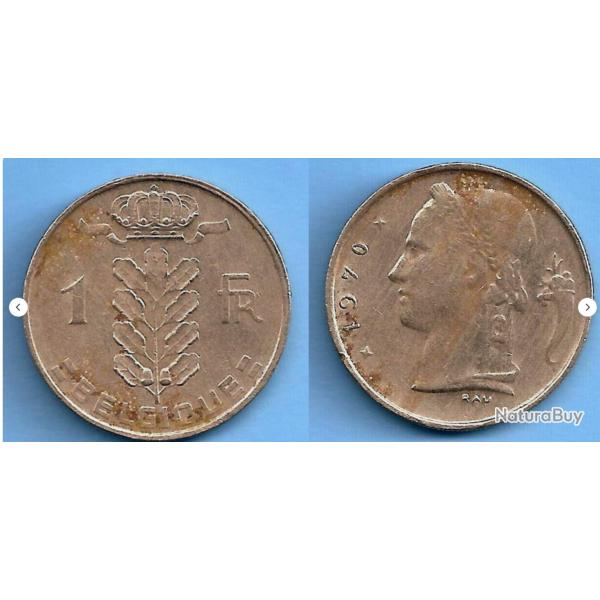 Belgique 1 Franc 1970 Piece