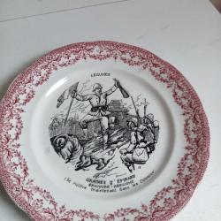 assiettes parlante sarrguemine diam&egrave;tre 19 cm graines d'&eacute;pinard