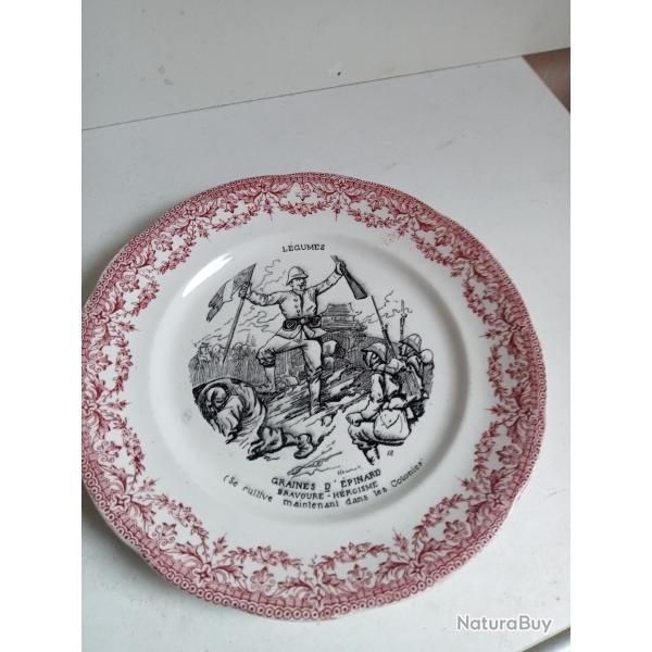 assiettes parlante sarrguemine diam�tre 19 cm graines d'�pinard