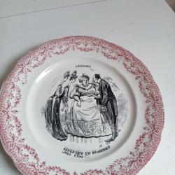 assiettes parlante sarrguemine diam&egrave;tre 19 cm asperges en branches