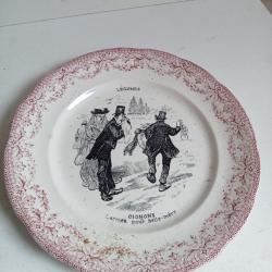 assiettes parlante sarrguemine diam&egrave;tre 19 cm oignons