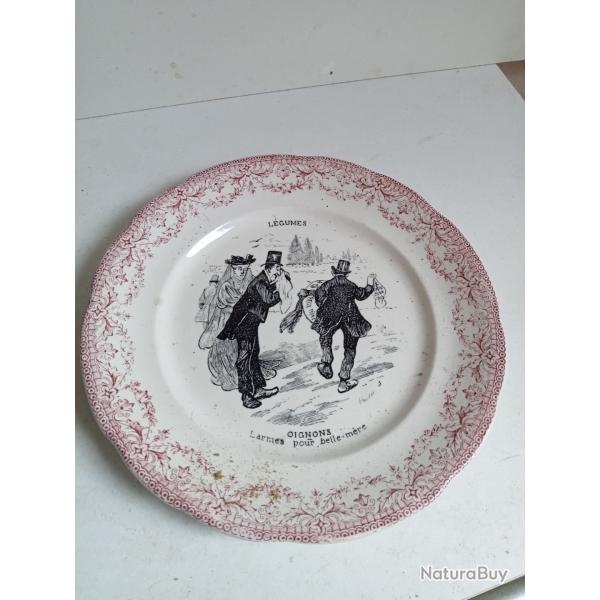 assiettes parlante sarrguemine diam�tre 19 cm oignons