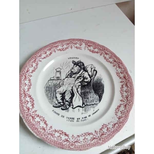 assiettes parlante sarrguemine diam�tre 19 cm pomme de terre