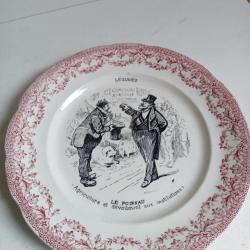 assiettes parlante sarrguemine diam&egrave;tre 19 cm le poireau