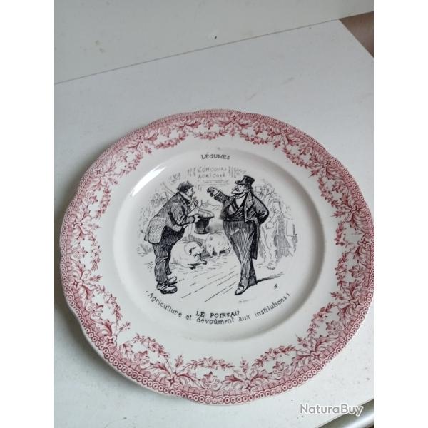 assiettes parlante sarrguemine diam�tre 19 cm le poireau