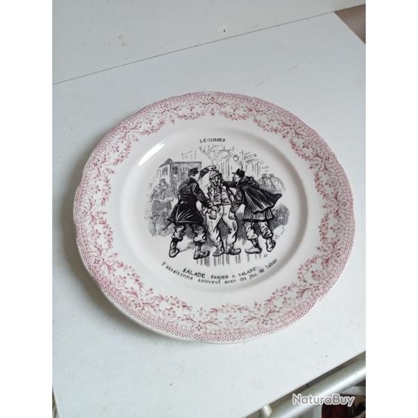 assiettes parlante sarrguemine diam�tre 19 cm salade panier