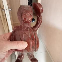 statuette hyppopotame en bois hauteur 23 cm