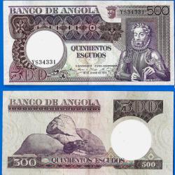 Angola 500 Escudos 1973 Billet Camoes Afrique Escudo