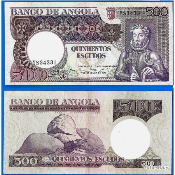 Angola 500 Escudos 1973 Billet Camoes Afrique Escudo