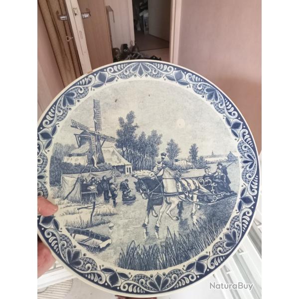 grand plat faience delfts diam�tre 39 cm