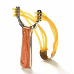 Fronde Lance-Pierre 3 Elastique Slingshot Marron Ultra Puissante Chasse Camping LIVRAISON GRATUITE